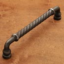 RK International [PH-4803-DN] Solid Brass Appliance/Door Pull Handle - Twisted Handle - Distressed Nickel Finish - 12&quot; C/C - 13 1/4&quot; L