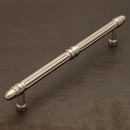 RK International [PH-4861-P] Solid Brass Appliance/Door Pull Handle - Lined w/ Petal Ends - Satin Nickel Finish - 12&quot; C/C - 15 1/2&quot; L
