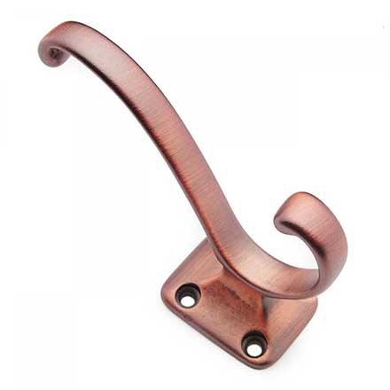 RK International [HK-5801-DC] Solid Brass Coat &amp; Hat Hook - Plain - Distressed Copper Finish - 3 3/4" L x 1 1/4" W