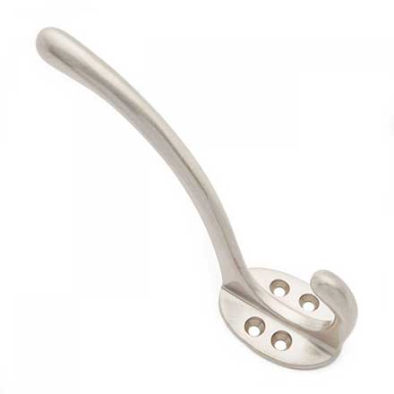 RK International [HK-5812-P] Solid Brass Coat &amp; Hat Hook - Oval Base - Satin Nickel Finish - 4 3/8" L x 1 1/4" W