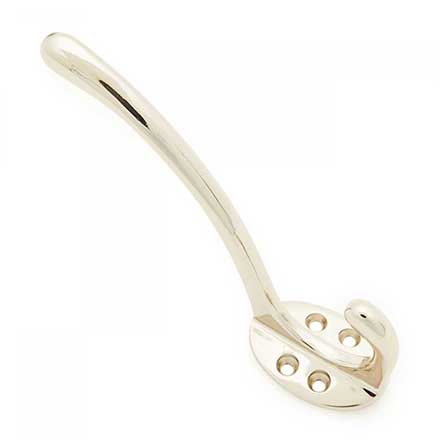 RK International [HK-5812-PN] Solid Brass Coat &amp; Hat Hook - Oval Base - Polished Nickel Finish - 4 3/8" L x 1 1/4" W