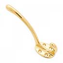 RK International [HK-5812] Solid Brass Coat & Hat Hook - Oval Base - Polished Brass Finish - 4 3/8" L x 1 1/4" W
