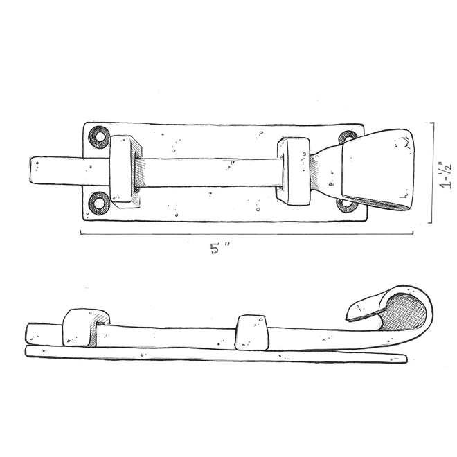 Seaside Shutters Cast Brass Shutter Bolt