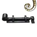 Seaside Shutters [S6-204-03] Cast Brass Shutter Slide Bolt - Scroll End - Polished Brass Finish - 4" L