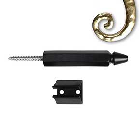 Seaside Shutters [S8-415-03] Cast Brass Shutter Hidden Stay - Bullet Catch - Lag Mount - Polished Brass Finish - 3 1/4" L