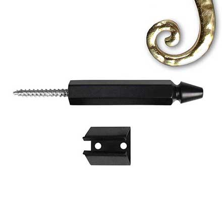 Seaside Shutters [S8-415-03] Cast Brass Shutter Hidden Stay - Bullet Catch - Lag Mount - Polished Brass Finish - 3 1/4" L