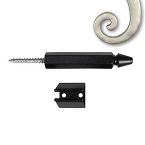 Seaside Shutters [S8-415-15] Cast Brass Shutter Hidden Stay - Bullet Catch - Lag Mount - Satin Nickel Finish - 3 1/4" L