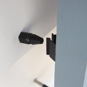 Seaside Shutters [S8-415-19] Cast Brass Shutter Hidden Stay - Bullet Catch - Lag Mount - Flat Black - 3 1/4" L