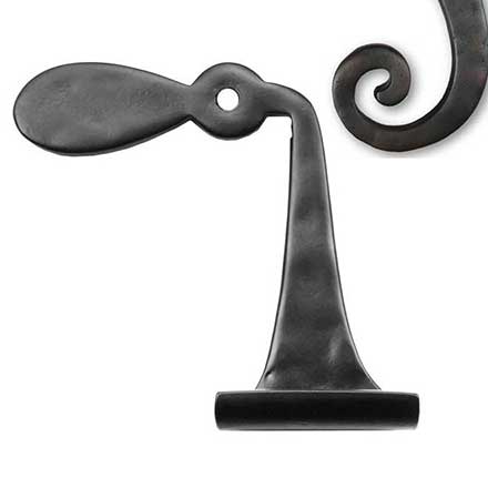 Seaside Shutters [S7-130-RH-10B] Cast Brass Shutter Dog - Georgian - Lag Mount - Right Offset Mount - Oil Rubbed Bronze Finish - 5 1/2" H