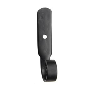 Seaside Shutters [S7-140-19] Cast Brass Shutter Dog - Rat Tail - Lag Mount -Flat Black - 5 3/4" H