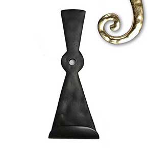 Seaside Shutters [S7-150-19] Cast Brass Shutter Dog - Georgian - Lag Mount -Flat Black - 6 1/2" H