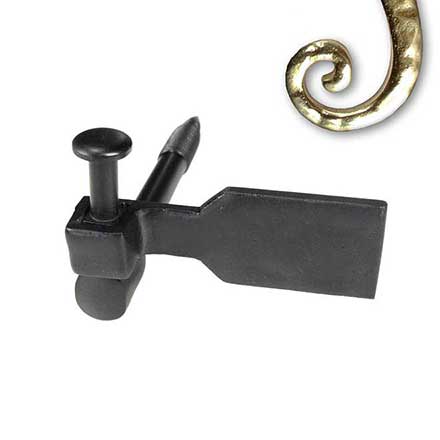 Seaside Shutters [S7-180-03] Cast Brass Shutter Dog - French Paddle - Lag Mount - Side Mount - Polished Brass Finish - 4&quot; W