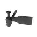 Seaside Shutters [S7-180-19] Cast Brass Shutter Dog - French Paddle - Lag Mount - Side Mount - Flat Black - 4&quot; W