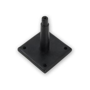 Seaside Shutters [S8-100-19] Cast Brass Shutter Dog Plate Mount Adapter - Square Post - Flat Black - 2" Sq.