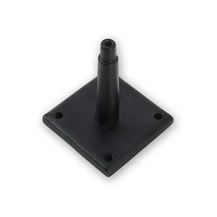 Seaside Shutters [S8-100-19] Cast Brass Shutter Dog Plate Mount Adapter - Square Post - Flat Black - 2" Sq.