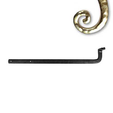 Seaside Shutters [S8-300-RH-03UN] Cast Brass Shutter Dog Sill Mount - Offset / Radius Post - Right Hand - Polished Brass (Unlacquered) Finish - 18 1/4" L