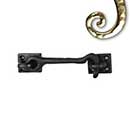 Seaside Shutters [S5-104-03] Cast Brass Shutter Hook - Plate Mount - Polished Brass Finish - 4 1/2" L