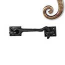 Seaside Shutters [S5-104-05] Cast Brass Shutter Hook - Plate Mount - Antique Brass Finish - 4 1/2" L