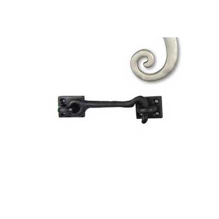 Seaside Shutters [S5-104-15] Cast Brass Shutter Hook - Plate Mount - Satin Nickel Finish - 4 1/2" L