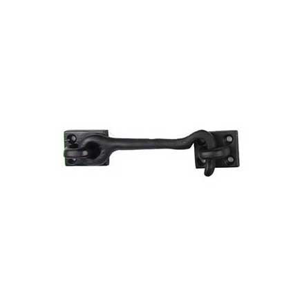 Seaside Shutters [S5-104-19] Cast Brass Shutter Hook - Plate Mount - Flat Black Finish - 4 1/2" L