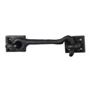 Seaside Shutters [S5-104-19] Cast Brass Shutter Hook - Plate Mount - Flat Black Finish - 4 1/2" L