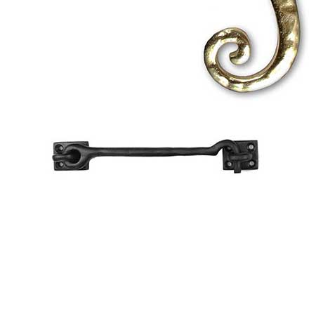 Seaside Shutters [S5-107-03] Cast Brass Shutter Hook - Plate Mount - Polished Brass Finish - 7 1/2" L