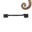 Seaside Shutters [S5-107-05] Cast Brass Shutter Hook - Plate Mount - Antique Brass Finish - 7 1/2&quot; L