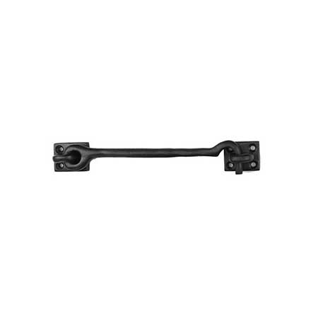 Seaside Shutters [S5-107-19] Cast Brass Shutter Hook - Plate Mount - Flat Black Finish - 7 1/2" L
