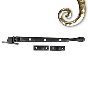 Seaside Shutters [S5-200-03UN] Cast Brass Shutter Stay - Polished Brass (Unacquered) Finish - 10" L