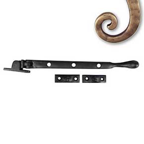 Seaside Shutters [S5-200-05] Cast Brass Shutter Stay - Antique Brass Finish - 10" L