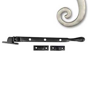 Seaside Shutters [S5-200-15] Cast Brass Shutter Stay - Satin Nickel Finish - 10" L