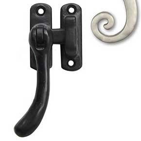Seaside Shutters [S5-210-15] Cast Brass Shutter Lever Latch - Satin Nickel Finish - 4" L