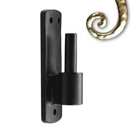 Seaside Shutters [S4-400-03UN] Cast Brass Shutter Pintle - Plate Mount - Polished Brass (Unlacquered) Finish - 3/4&quot; Offset