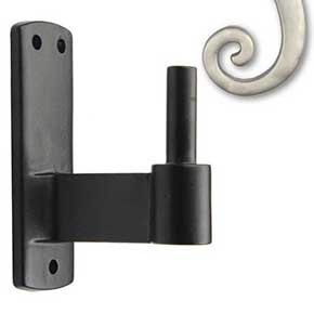 Seaside Shutters [S4-420-15] Cast Brass Shutter Pintle - Plate Mount - Satin Nickel Finish - 2 1/4" Offset