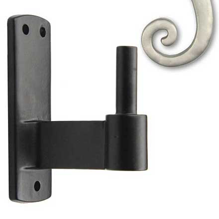 Seaside Shutters [S4-420-15] Cast Brass Shutter Pintle - Plate Mount - Satin Nickel Finish - 2 1/4" Offset