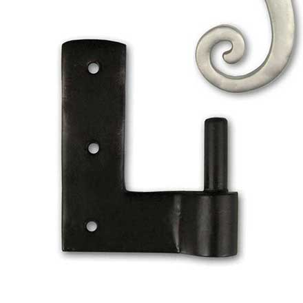 Seaside Shutters [S4-500-RH-19] Cast Brass Shutter Pintle - Jamb Leaf Mount - Right Hand - Flat Black - 1 1/4&quot; Offset