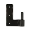 Seaside Shutters [S4-500-RH-19] Cast Brass Shutter Pintle - Jamb Leaf Mount - Right Hand - Flat Black - 1 1/4" Offset