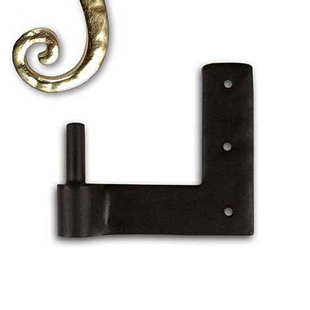 Seaside Shutters [S4-510-LH-03] Cast Brass Shutter Pintle - Jamb Leaf Mount - Left Hand - Polished Brass Finish - 2 1/4&quot; Offset