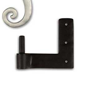 Seaside Shutters [S4-510-LH-15] Cast Brass Shutter Pintle - Jamb Leaf Mount - Left Hand - Satin Nickel Finish - 2 1/4" Offset