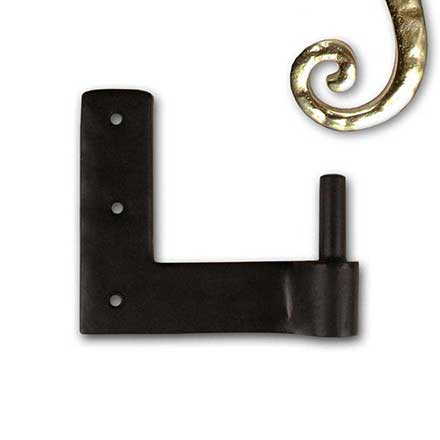 Seaside Shutters [S4-510-RH-03] Cast Brass Shutter Pintle - Jamb Leaf Mount - Right Hand - Polished Brass Finish - 2 1/4&quot; Offset