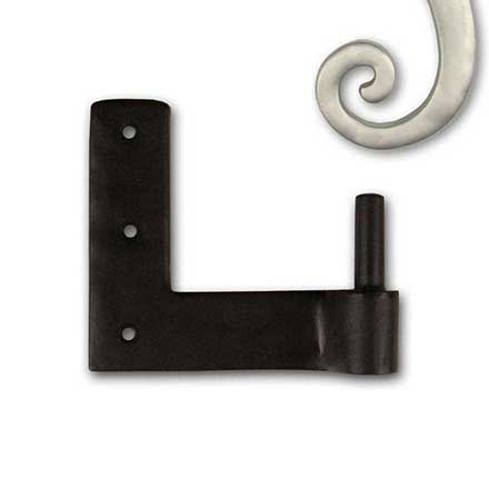 Seaside Shutters [S4-510-RH-15] Cast Brass Shutter Pintle - Jamb Leaf Mount - Right Hand - Satin Nickel Finish - 2 1/4&quot; Offset