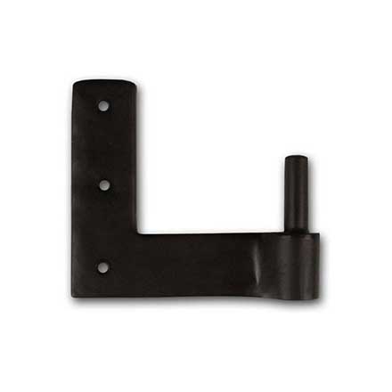 Seaside Shutters [S4-510-RH-19] Cast Brass Shutter Pintle - Jamb Leaf Mount - Right Hand - Flat Black - 2 1/4&quot; Offset