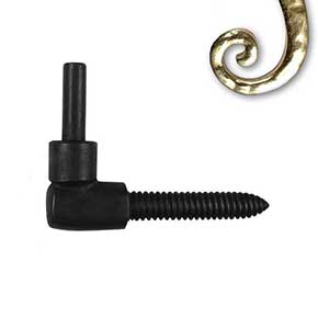 Seaside Shutters [S4-600-03] Cast Brass Shutter Pintle - Lag Mount - Polished Brass Finish - 3 3/4" L