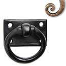 Seaside Shutters [S8-400-05] Cast Brass Shutter Ring Pull - Plate Mount - Antique Brass Finish - 1 3/4" Dia.