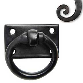 Seaside Shutters [S8-400-10B] Cast Brass Shutter Ring Pull - Plate Mount - Oil Rubbed Bronze Finish - 1 3/4" Dia.