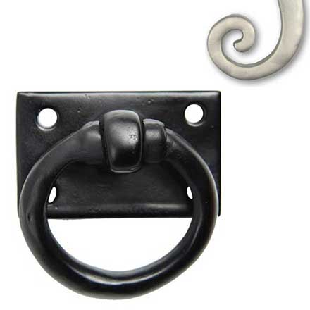 Seaside Shutters [S8-400-15] Cast Brass Shutter Ring Pull - Plate Mount - Satin Nickel Finish - 1 3/4&quot; Dia.