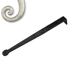 Seaside Shutters [S2-514-15] Cast Brass Shutter Faux Strap Hinge - Bean End - Satin Nickel Finish - 1 1/4" W x 14" L