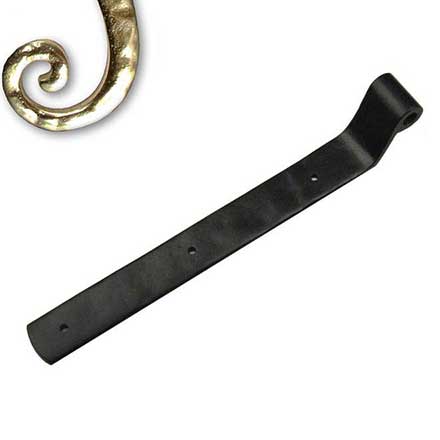 Seaside Shutters [S2-102-03UN] Cast Brass Shutter Strap Hinge - Arch End - Polished Brass (Unlacquered) Finish - 1 1/4&quot; W x 10&quot; L - 1 1/4&quot; Offset