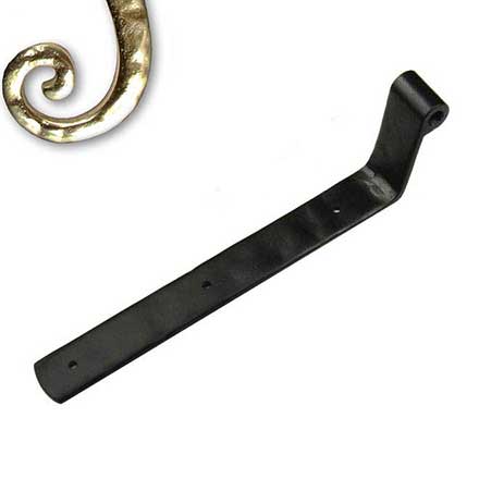 Seaside Shutters [S2-103-03UN] Cast Brass Shutter Strap Hinge - Arch End - Polished Brass (Unlacquered) Finish - 1 1/4" W x 10" L - 2 1/4" Offset