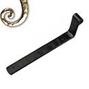 Seaside Shutters [S2-103-03UN] Cast Brass Shutter Strap Hinge - Arch End - Polished Brass (Unlacquered) Finish - 1 1/4" W x 10" L - 2 1/4" Offset